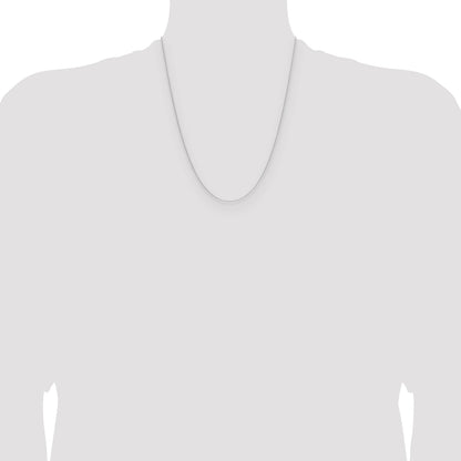 14k White Gold .8mm Forzantine Cable Chain