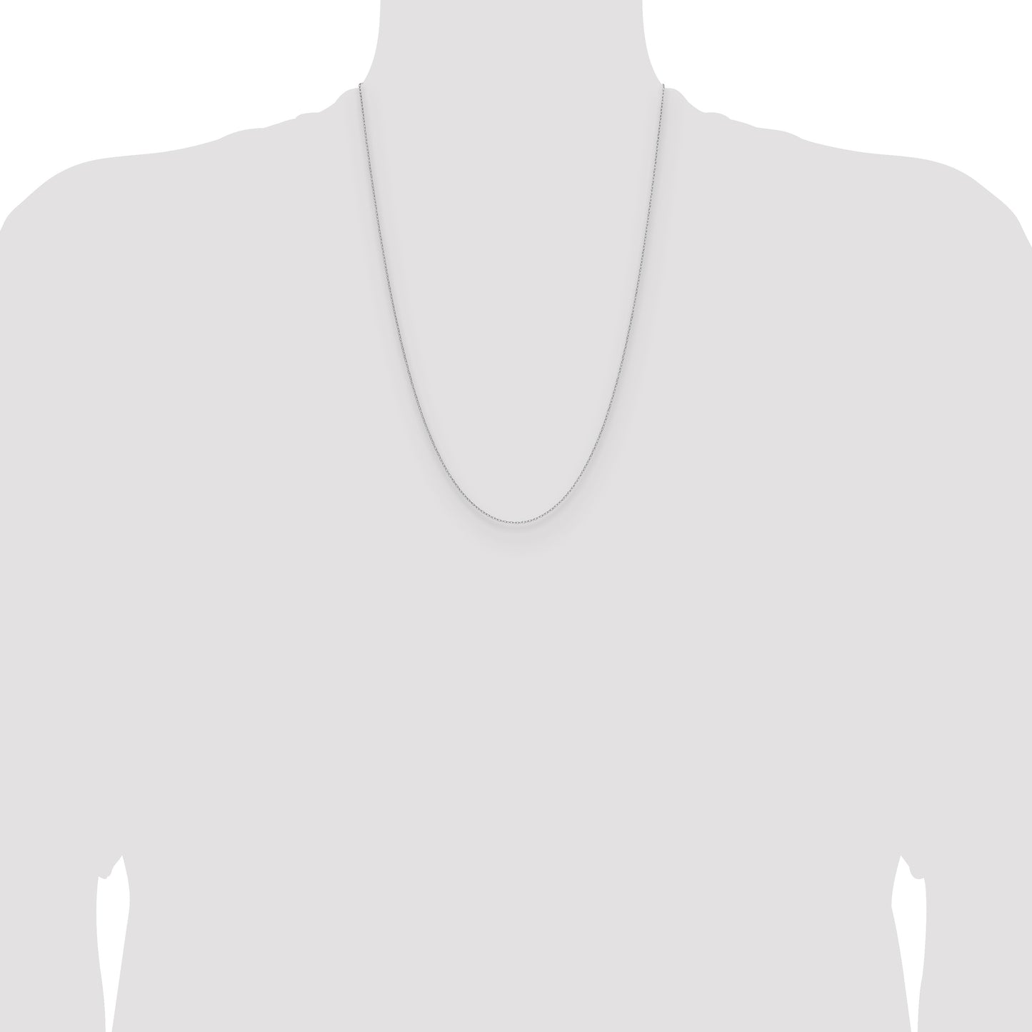 14k White Gold .8mm Forzantine Cable Chain