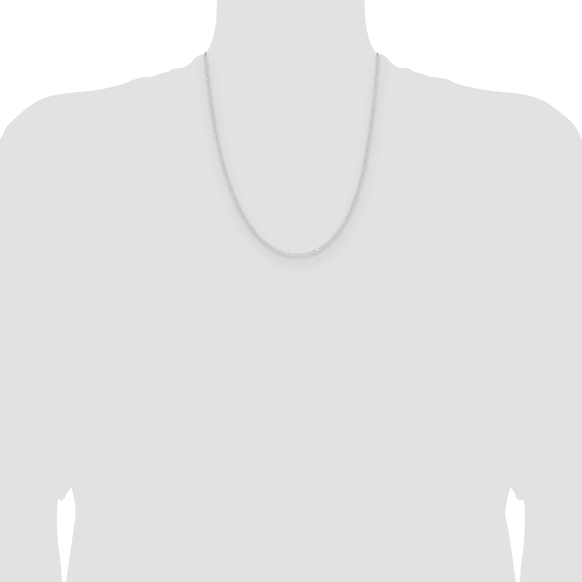 14k White Gold .8mm D/C Forzantine Cable Chain