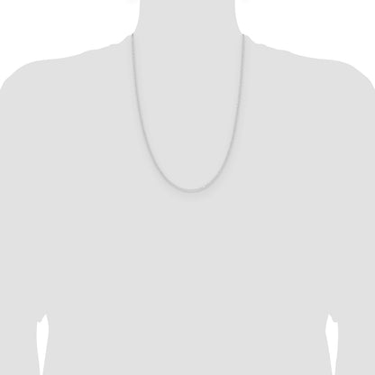 14k White Gold .8mm D/C Forzantine Cable Chain