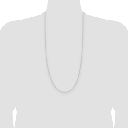 14k White Gold .8mm D/C Forzantine Cable Chain