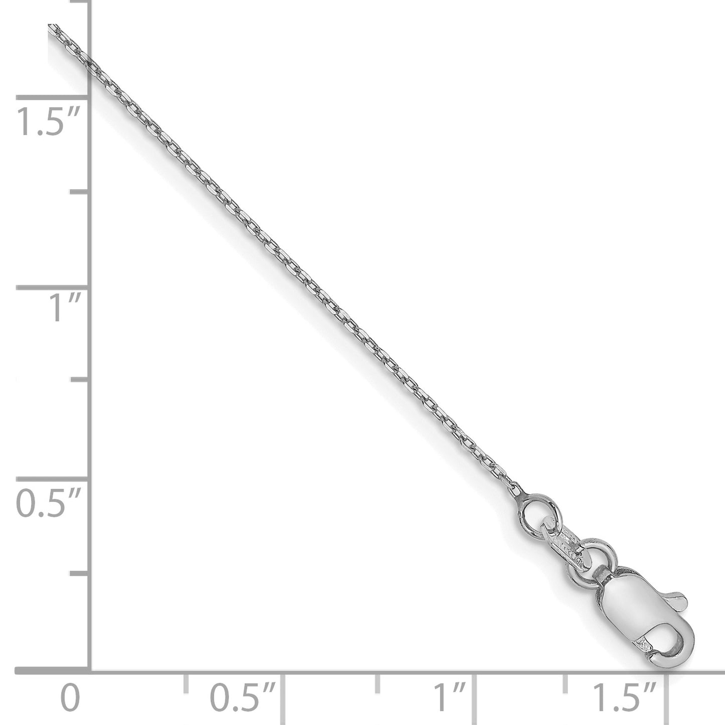 14k White Gold .8mm D/C Forzantine Cable Chain