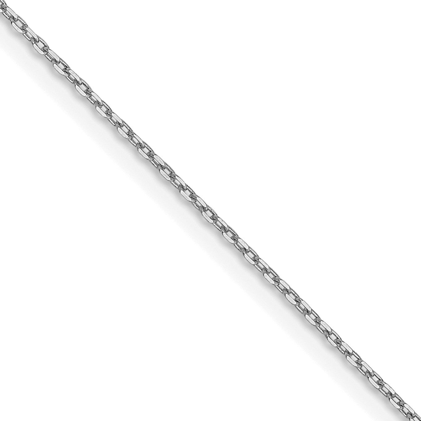 14k White Gold .8mm D/C Forzantine Cable Chain