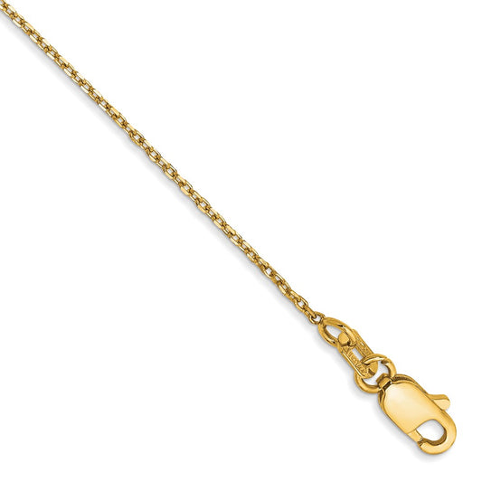 14k 1.0mm D/C Forzantine Cable Chain Anklet