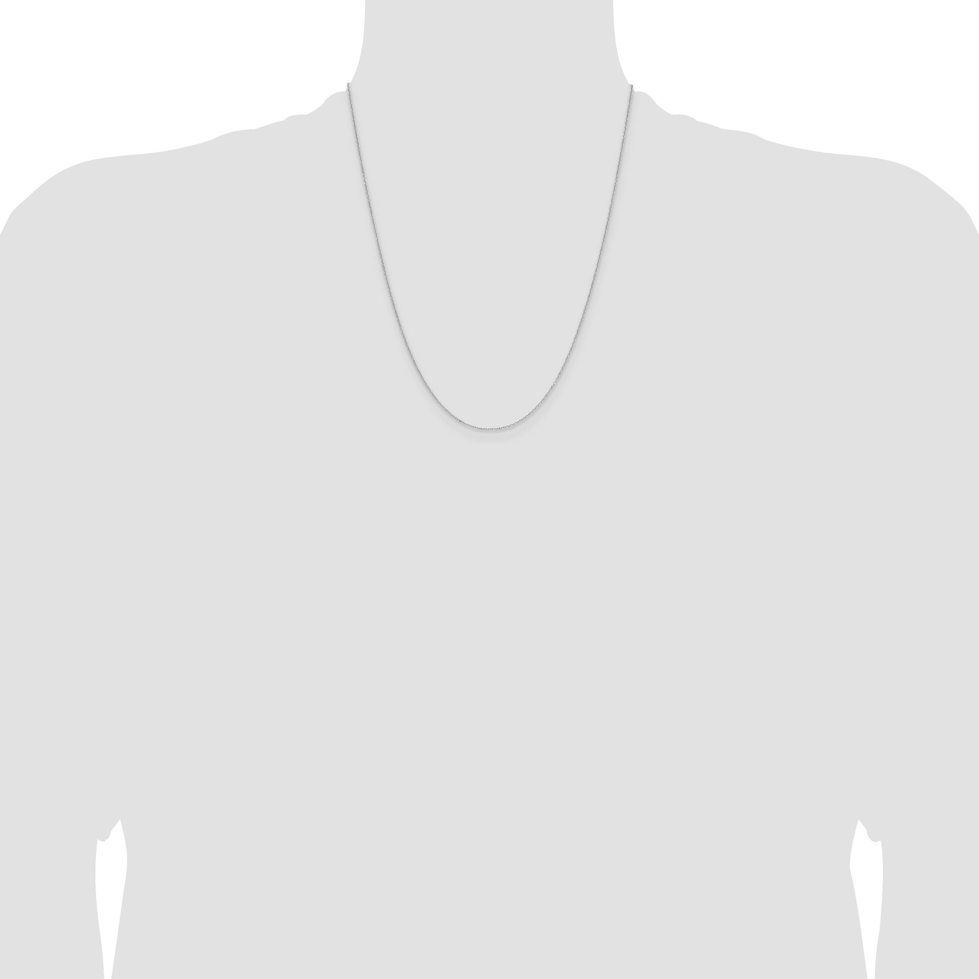 14k White Gold 1.0mm D/C Forzantine Cable Chain