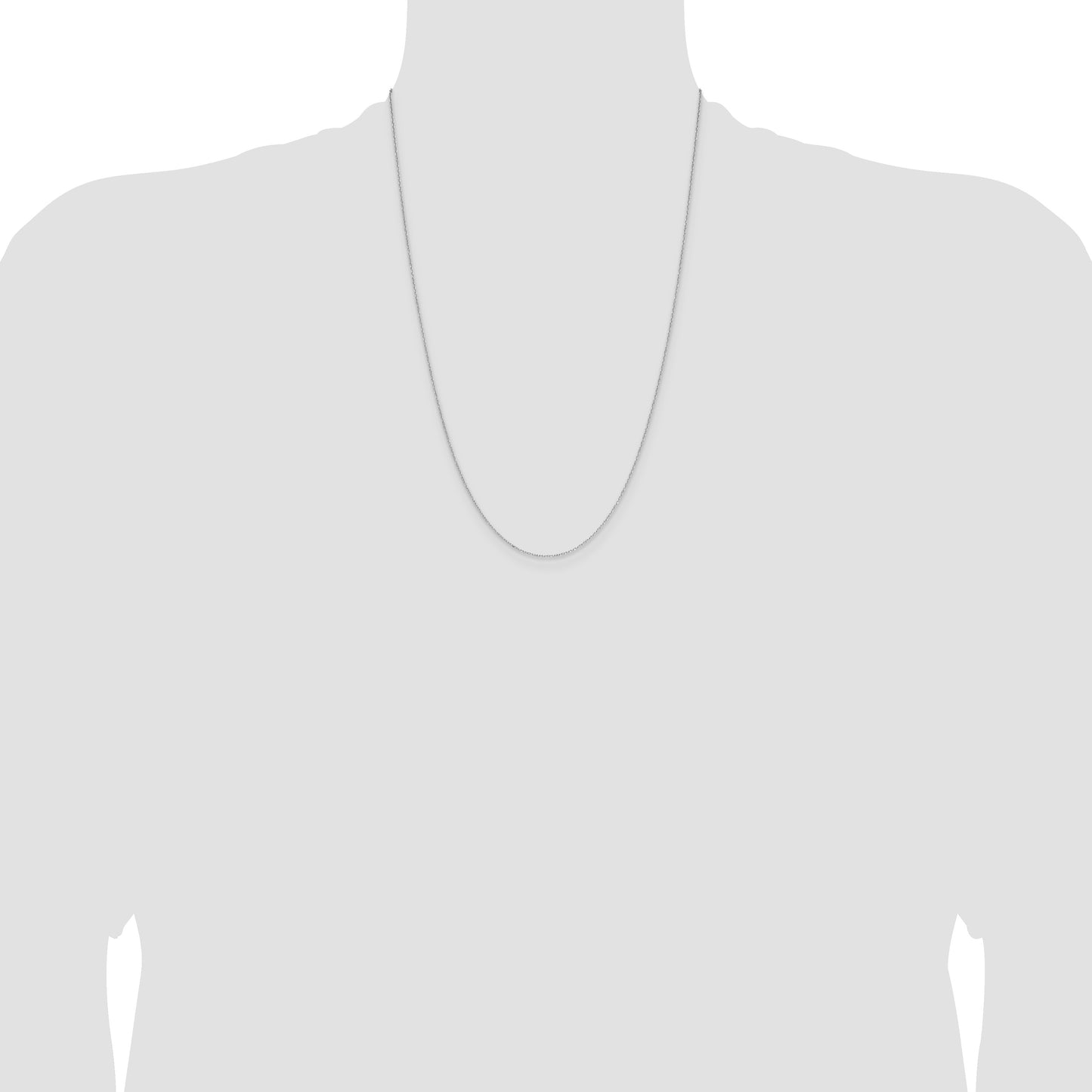 14k White Gold 1.0mm D/C Forzantine Cable Chain