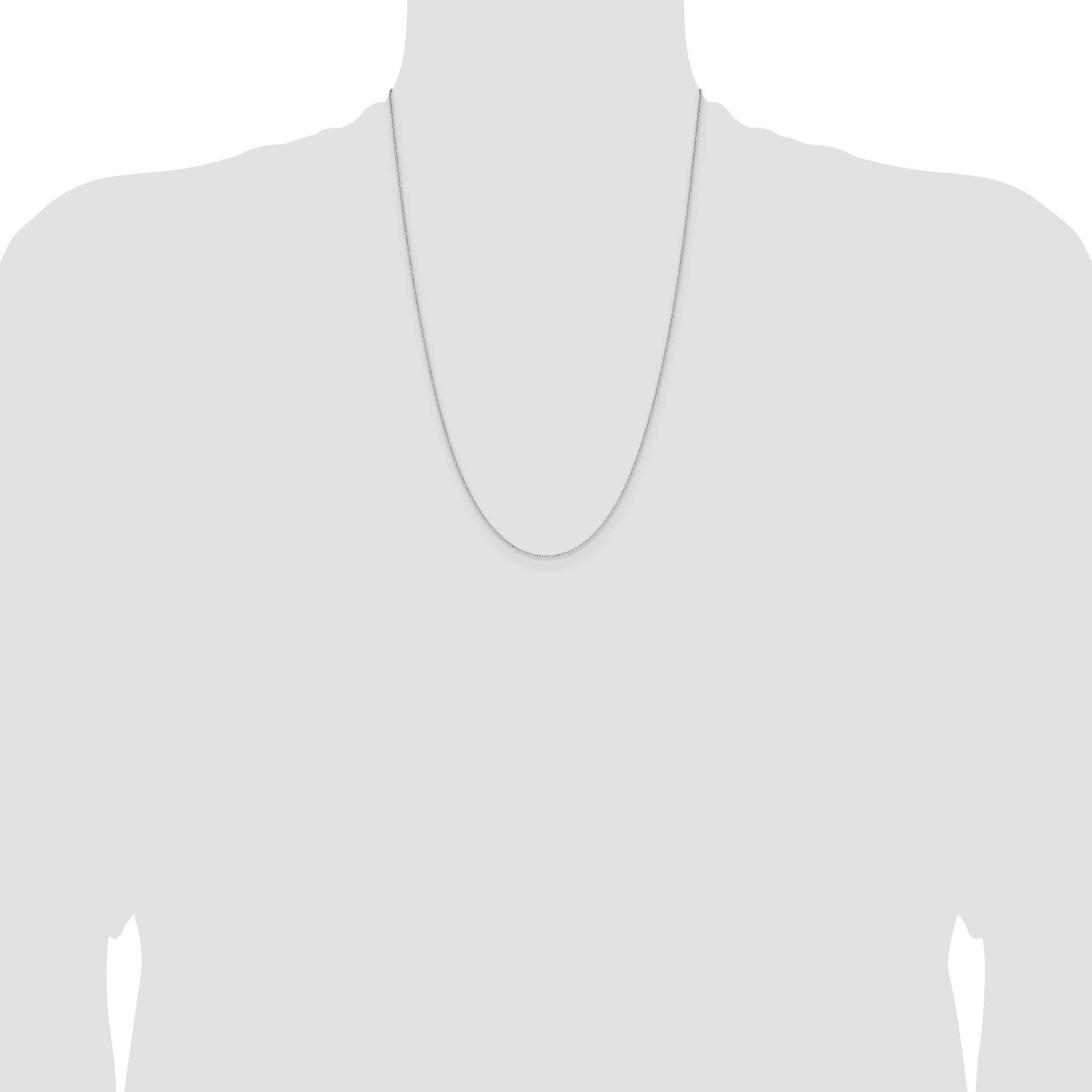 14k White Gold 1.0mm D/C Forzantine Cable Chain