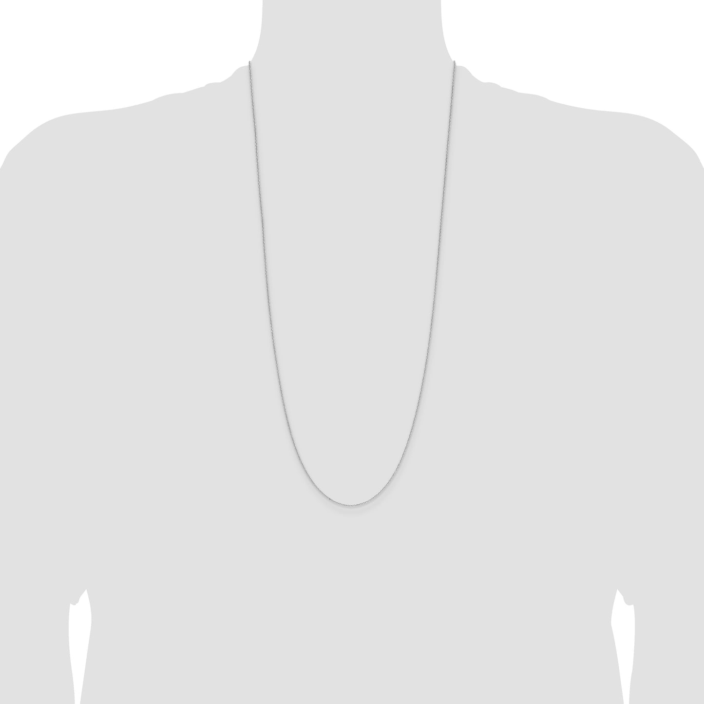 14k White Gold 1.0mm D/C Forzantine Cable Chain
