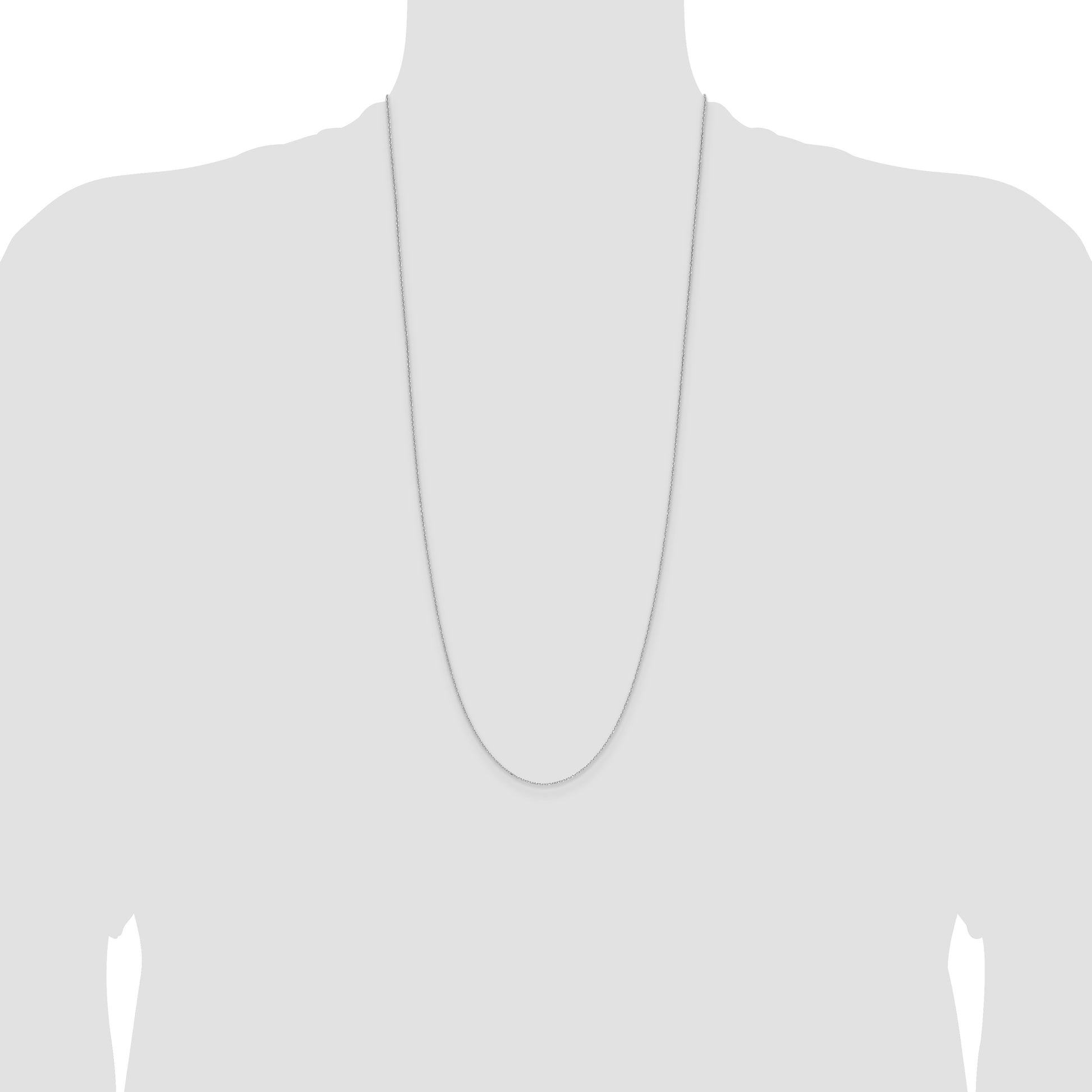 14k White Gold 1.0mm D/C Forzantine Cable Chain