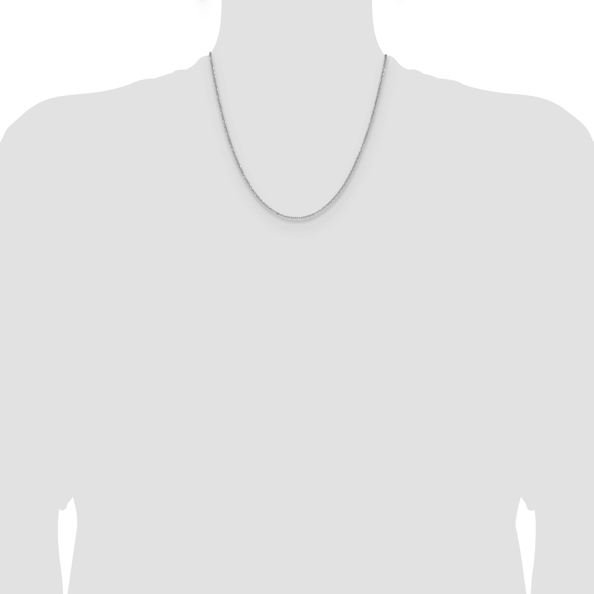 14k White Gold 1.4mm D/C Forzantine Cable Chain