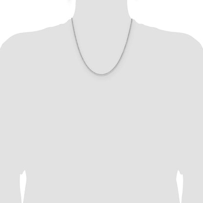 14k White Gold 1.4mm D/C Forzantine Cable Chain