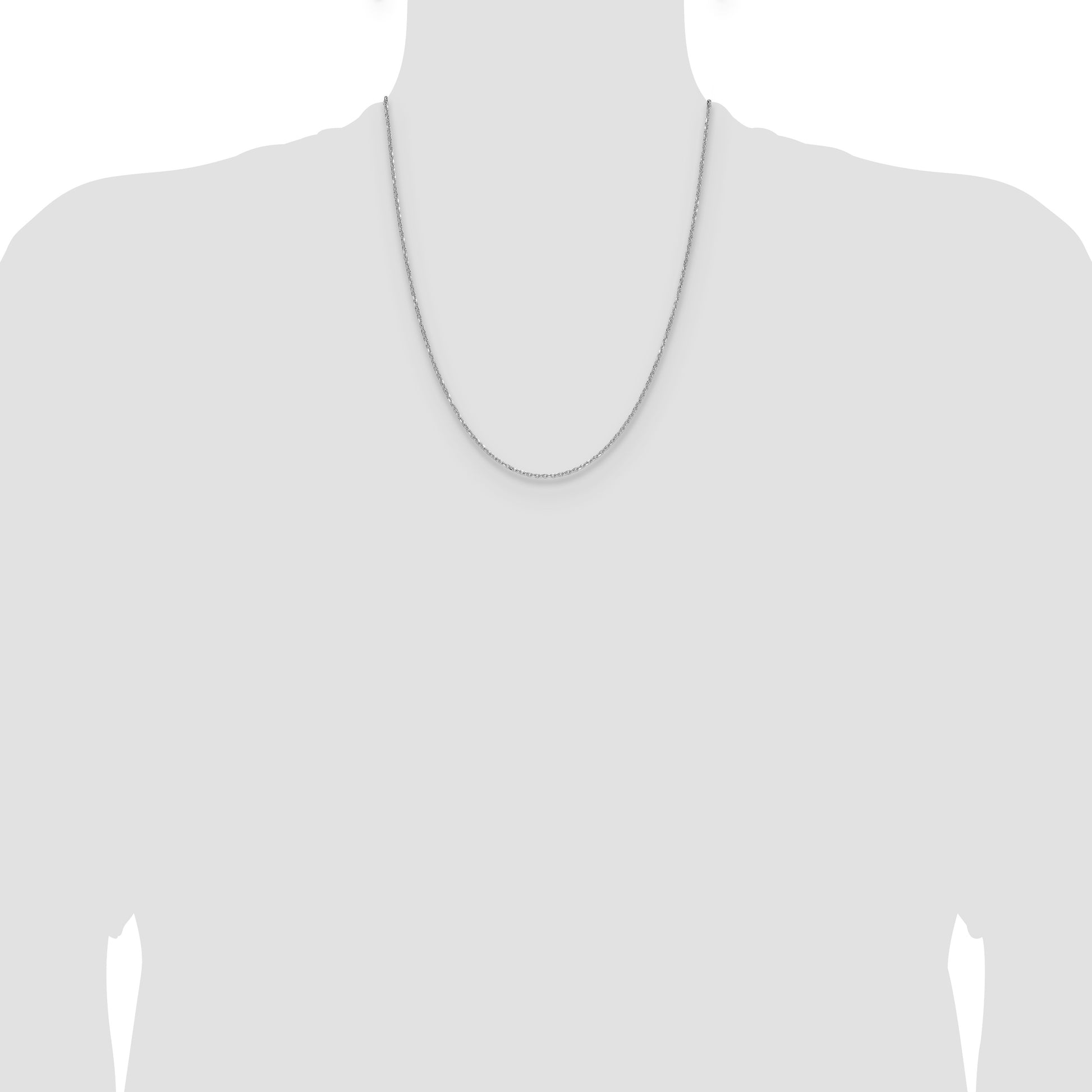 14k White Gold 1.4mm D/C Forzantine Cable Chain