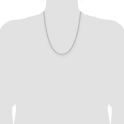 14k White Gold 1.4mm D/C Forzantine Cable Chain