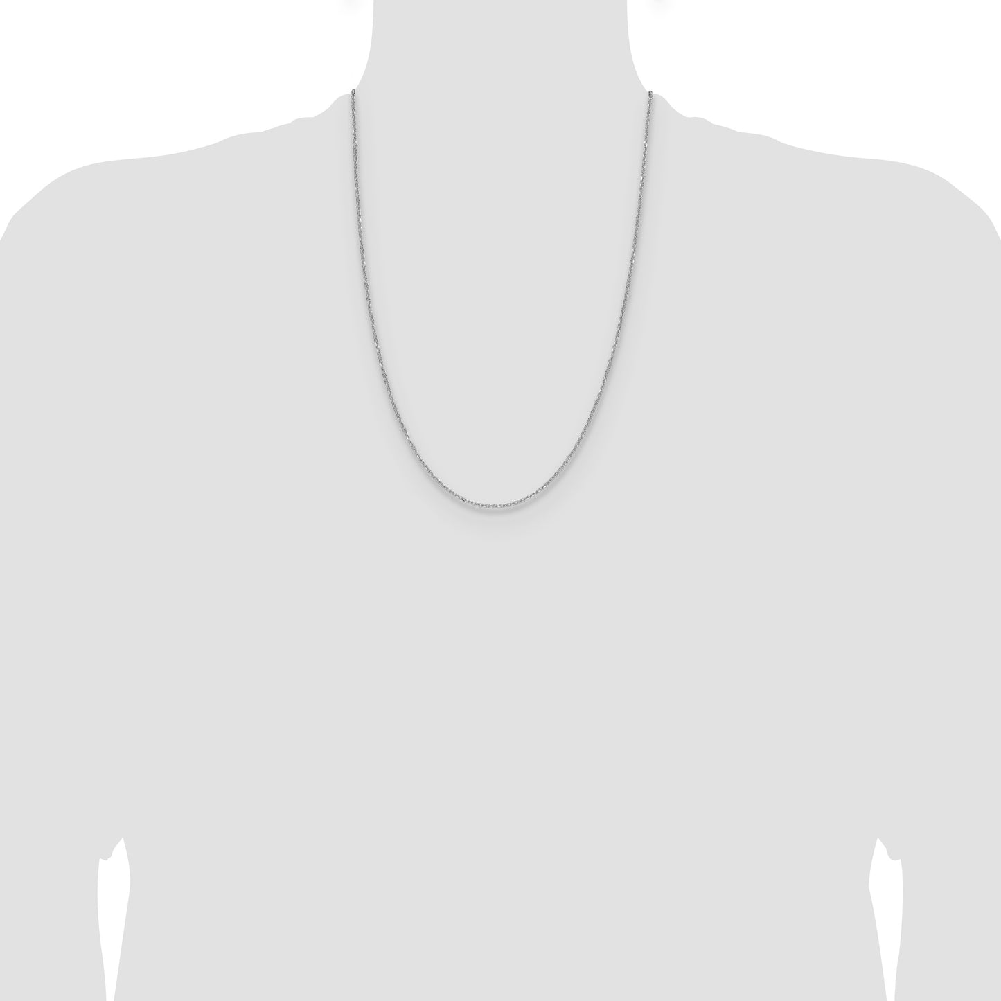 14k White Gold 1.4mm D/C Forzantine Cable Chain