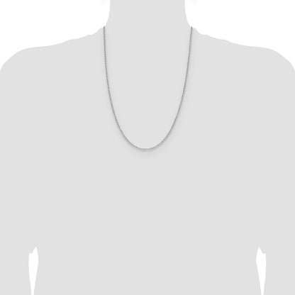 14k White Gold 1.4mm D/C Forzantine Cable Chain