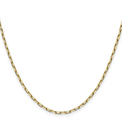 14k 2.1mm Solid Beveled Paperclip Chain