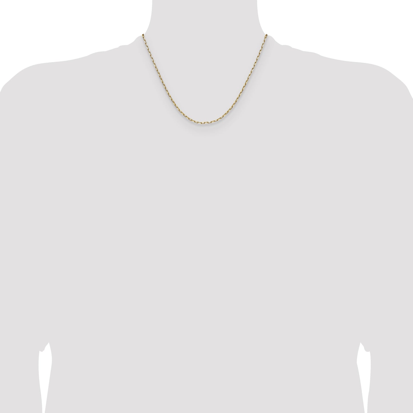 14k 2.1mm Solid Beveled Paperclip Chain