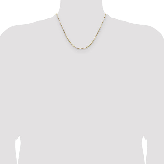 14k 2.1mm Solid Beveled Paperclip Chain