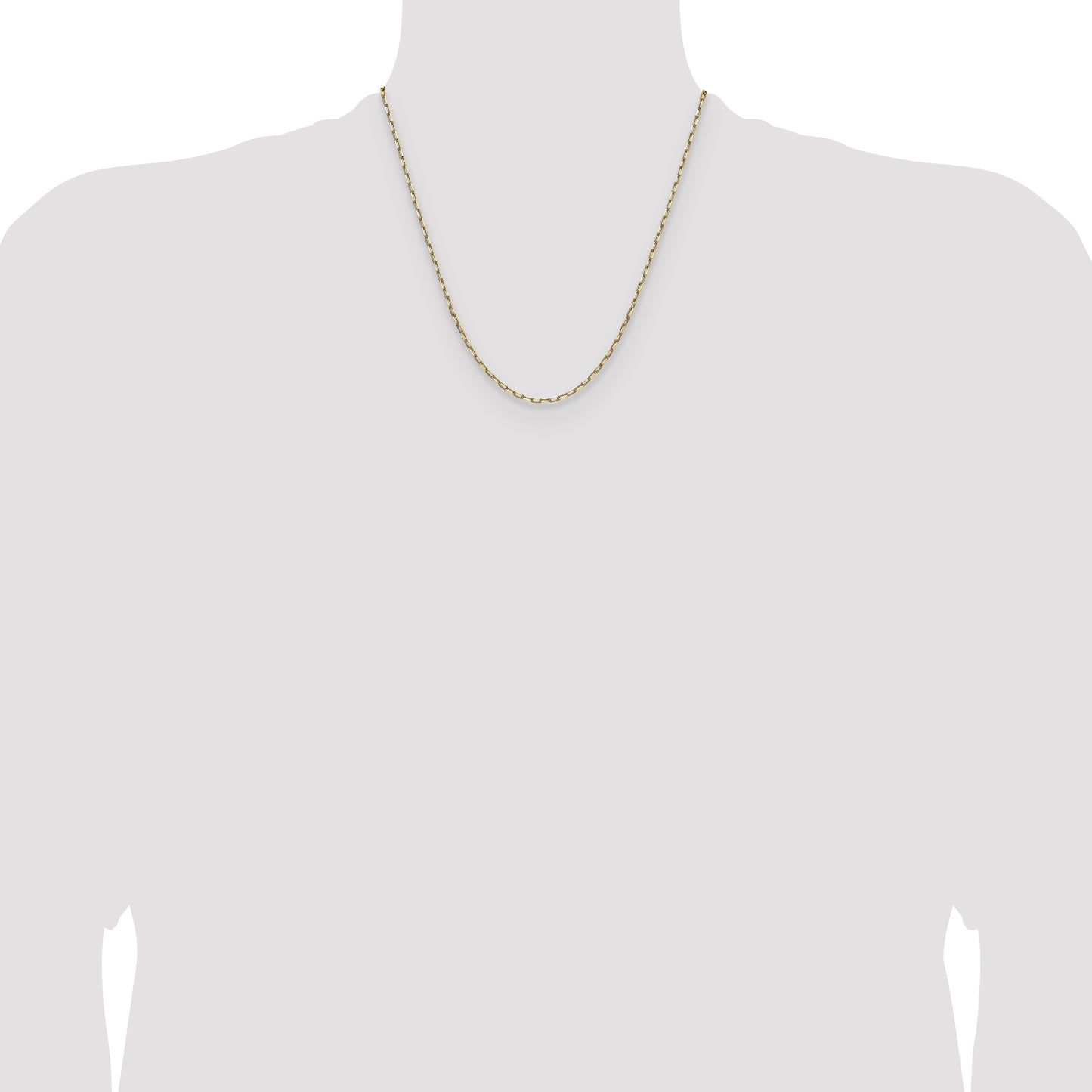 14k 2.1mm Solid Beveled Paperclip Chain