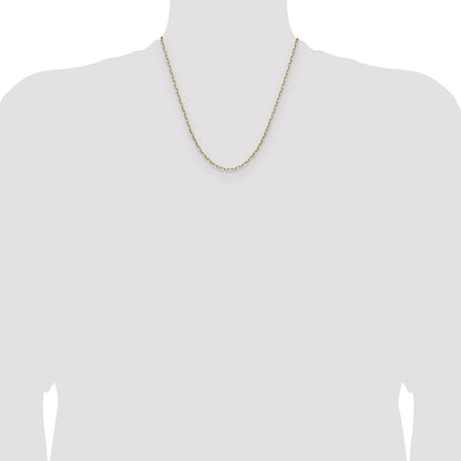 14k 2.1mm Solid Beveled Paperclip Chain