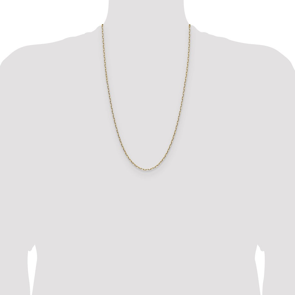 14k 2.1mm Solid Beveled Paperclip Chain