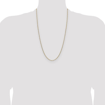 14k 2.1mm Solid Beveled Paperclip Chain