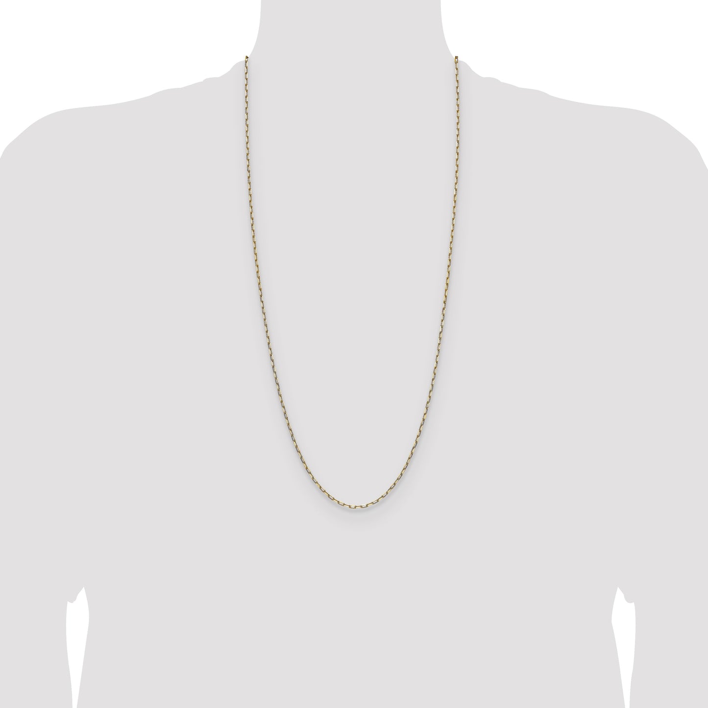 14k 2.1mm Solid Beveled Paperclip Chain