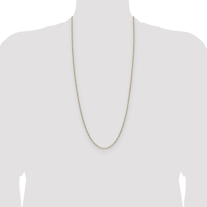 14k 2.1mm Solid Beveled Paperclip Chain