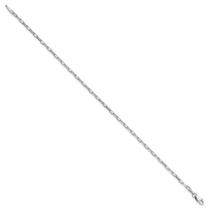 14k White Gold 2.1mm Solid Beveled Paperclip Chain