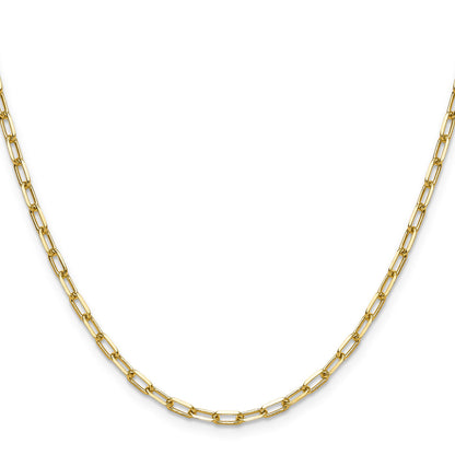 14k 3.0mm Solid Beveled Paperclip Chain