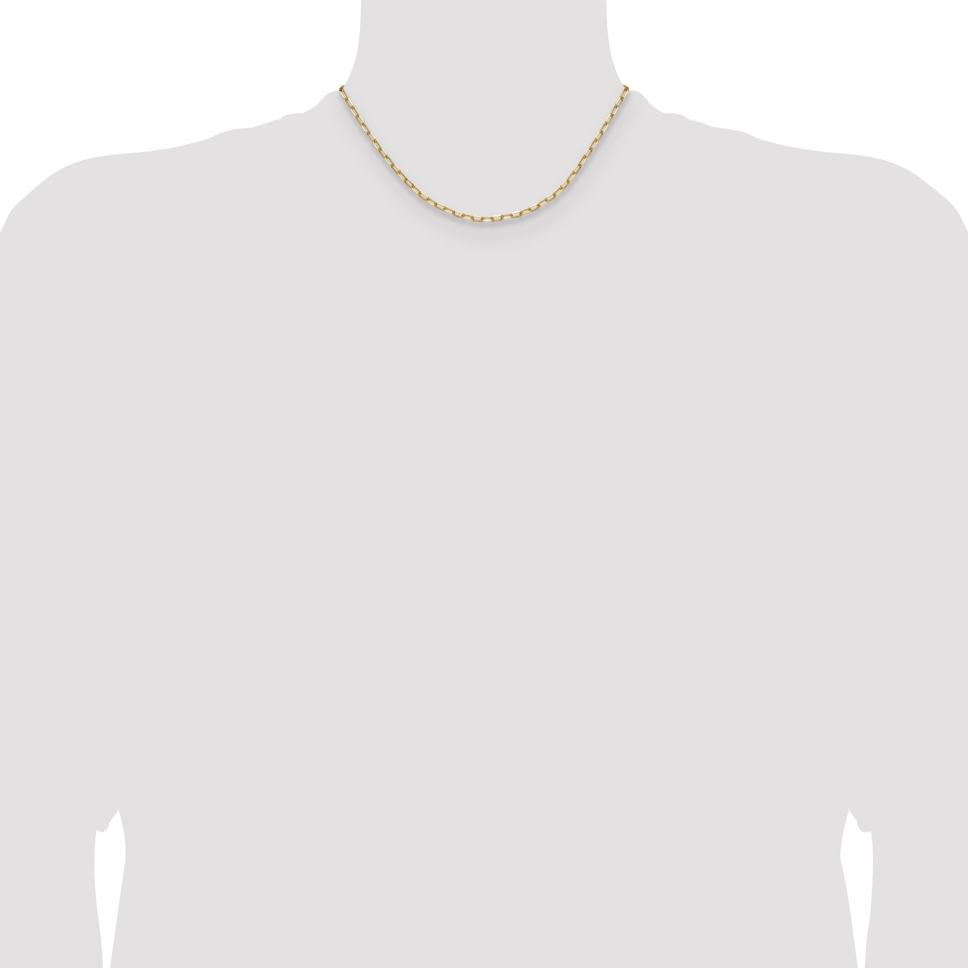 14k 3.0mm Solid Beveled Paperclip Chain