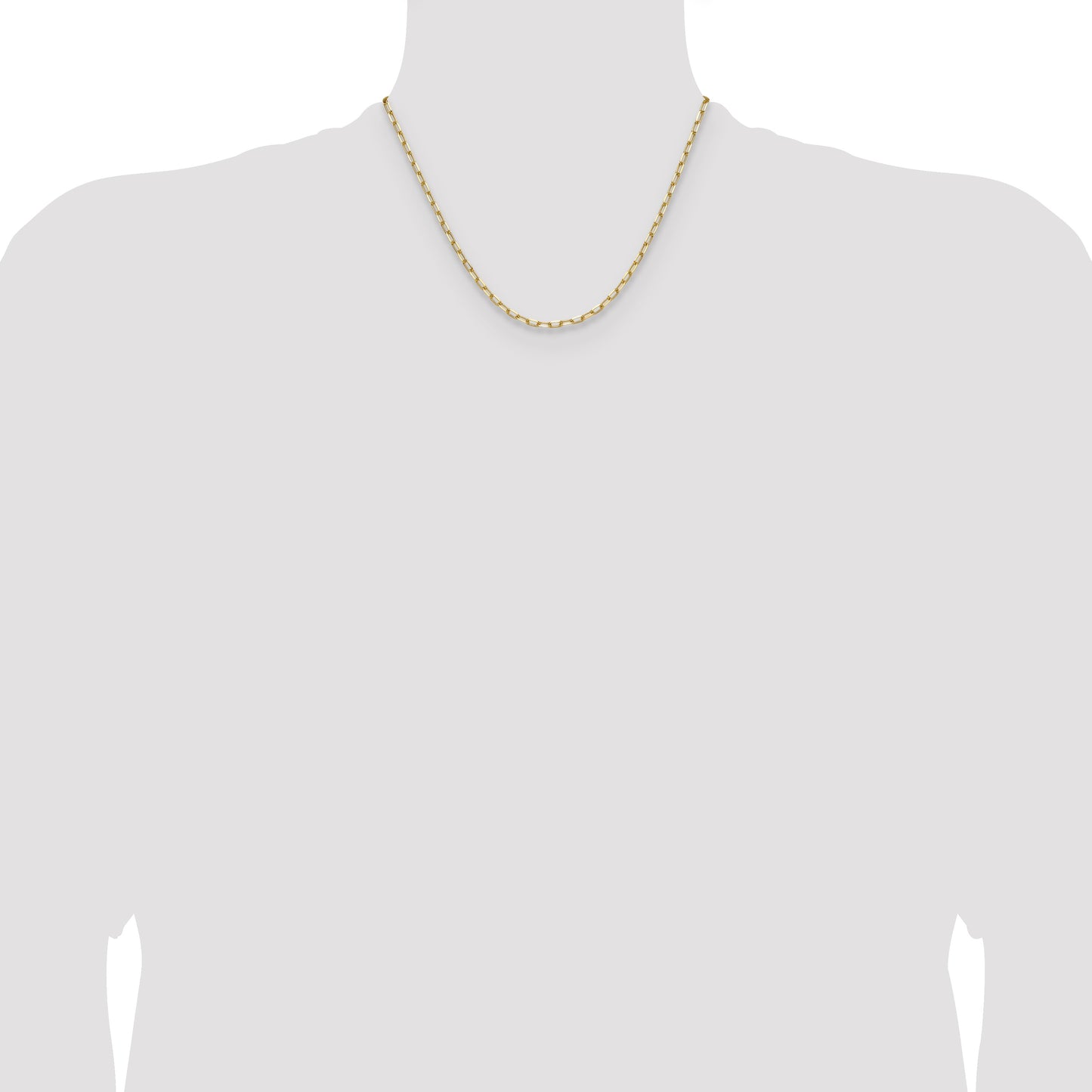 14k 3.0mm Solid Beveled Paperclip Chain