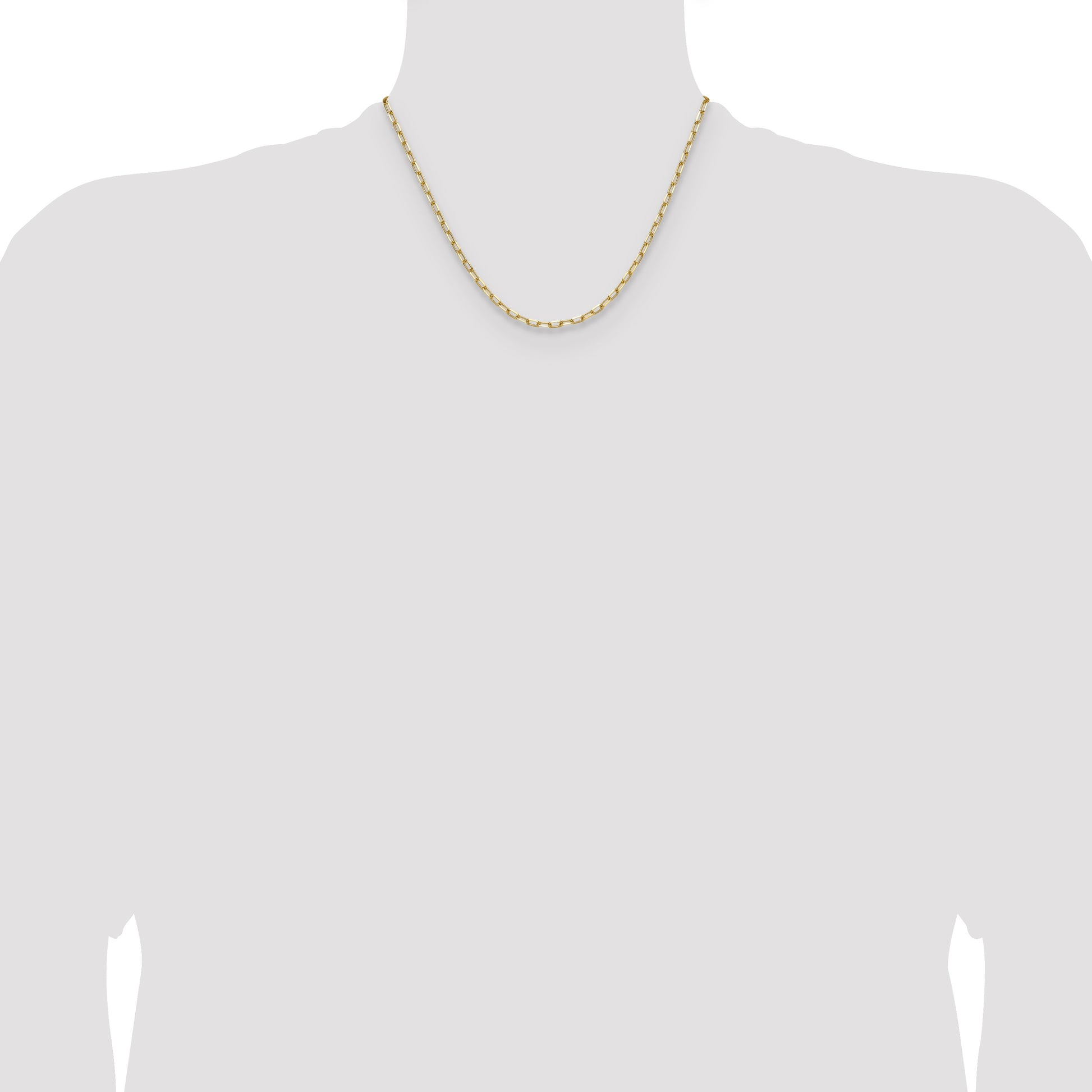 14k 3.0mm Solid Beveled Paperclip Chain