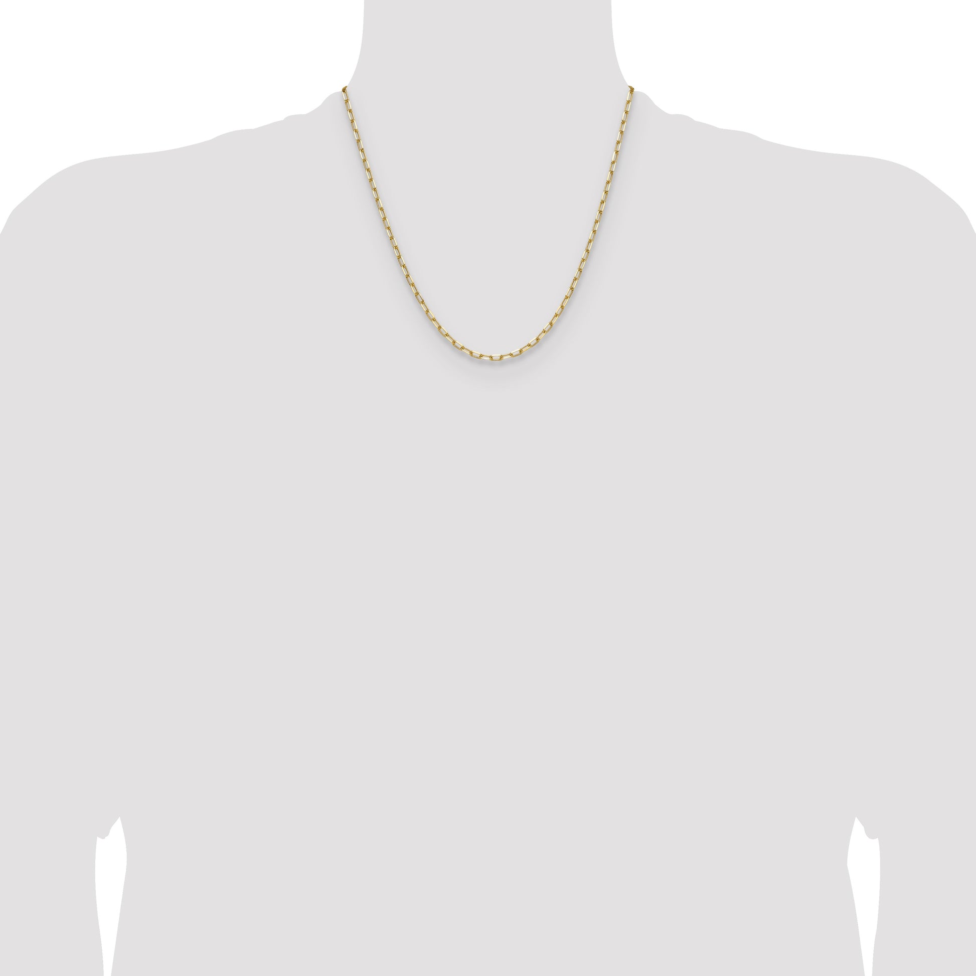 14k 3.0mm Solid Beveled Paperclip Chain
