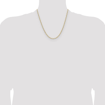 14k 3.0mm Solid Beveled Paperclip Chain