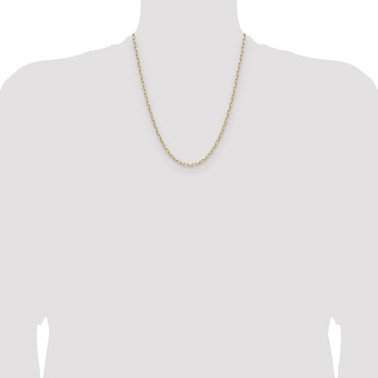 14k 3.0mm Solid Beveled Paperclip Chain