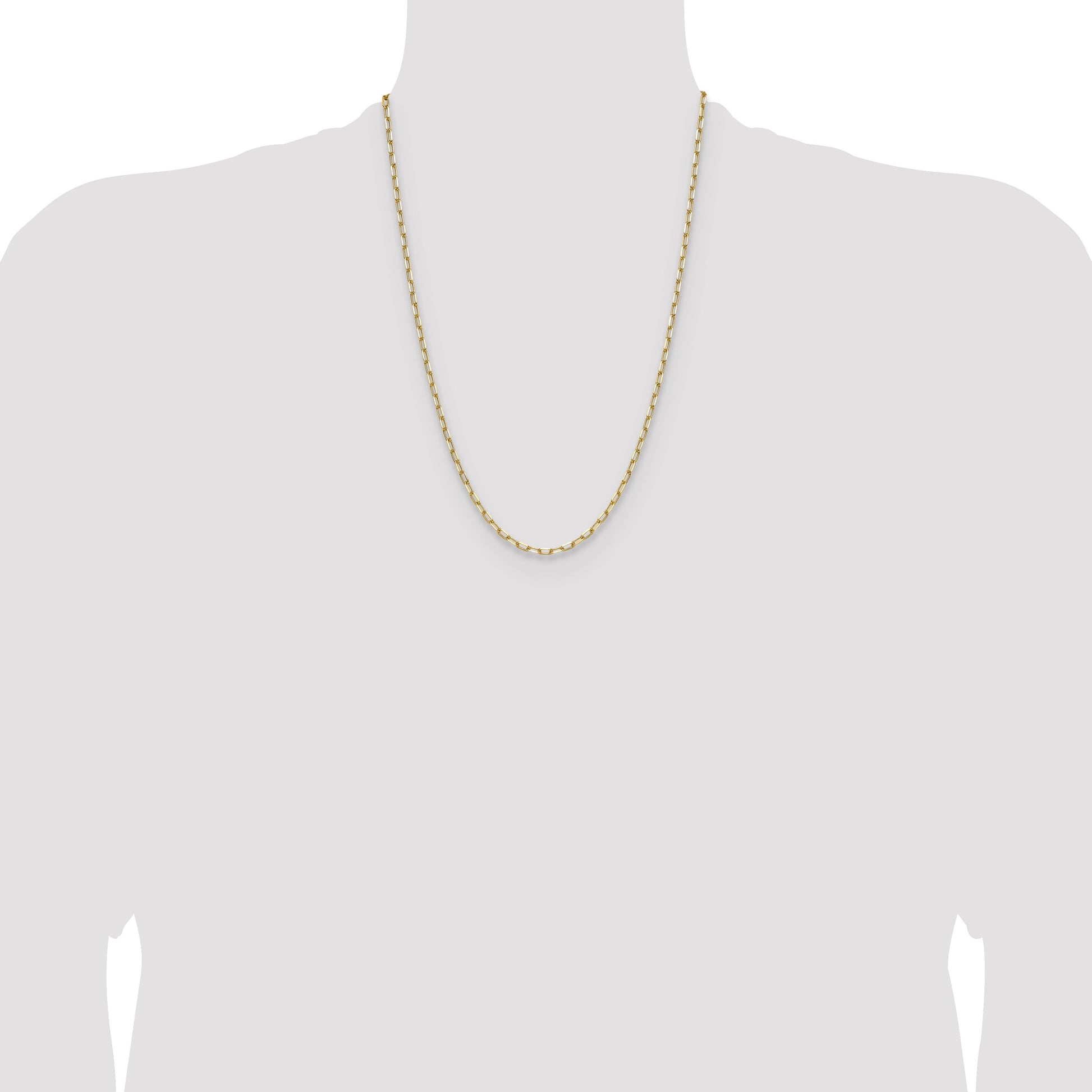 14k 3.0mm Solid Beveled Paperclip Chain