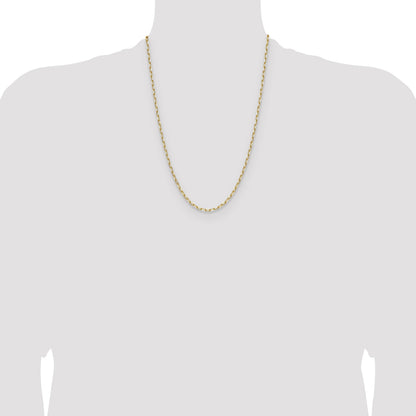 14k 3.0mm Solid Beveled Paperclip Chain