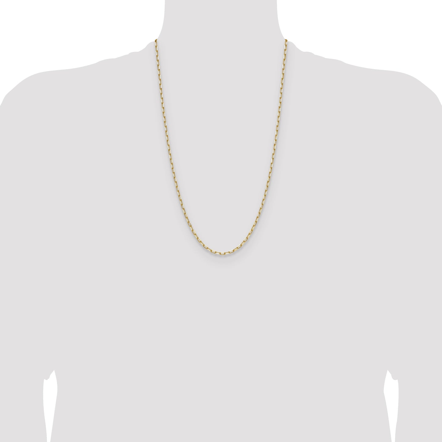 14k 3.0mm Solid Beveled Paperclip Chain