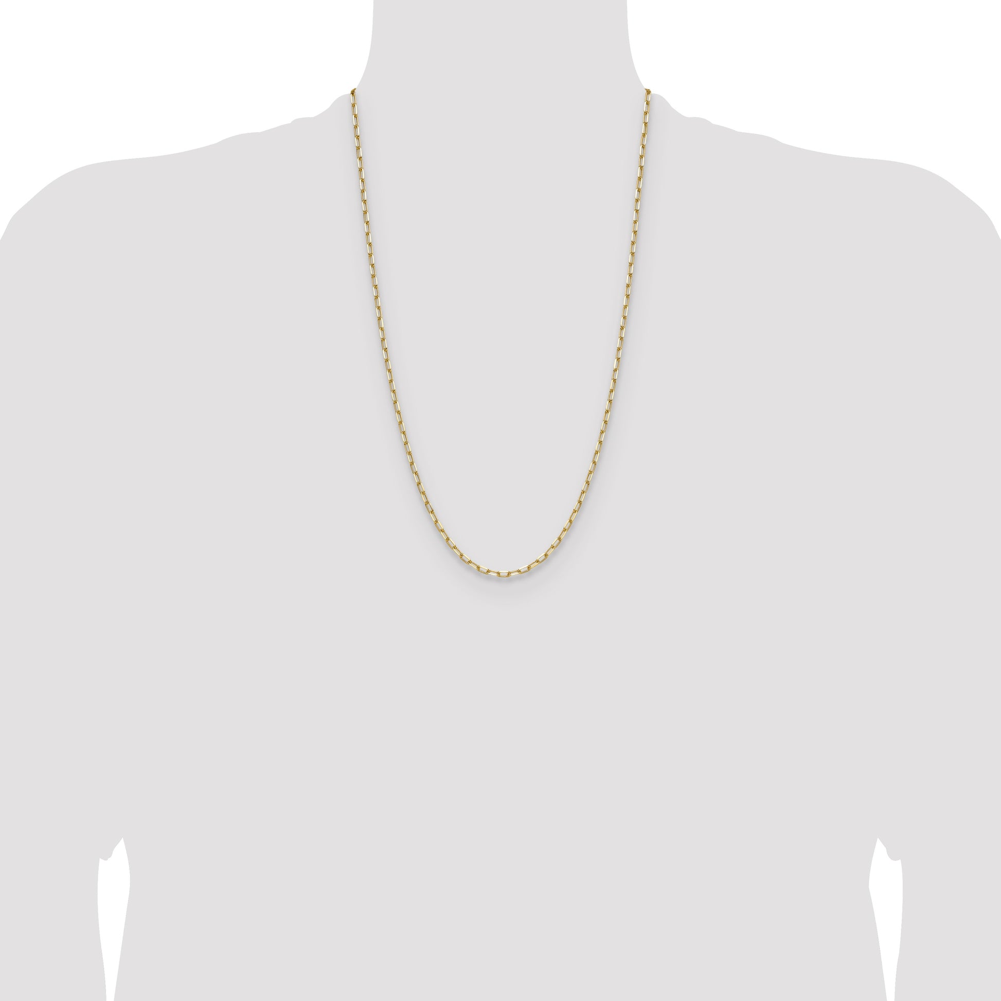 14k 3.0mm Solid Beveled Paperclip Chain