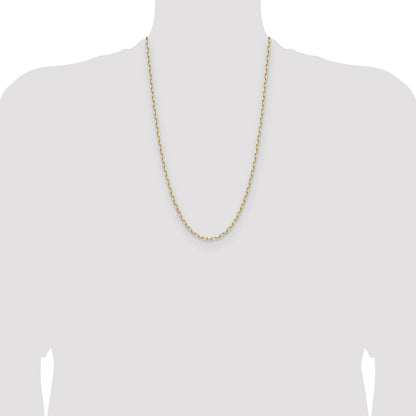 14k 3.0mm Solid Beveled Paperclip Chain