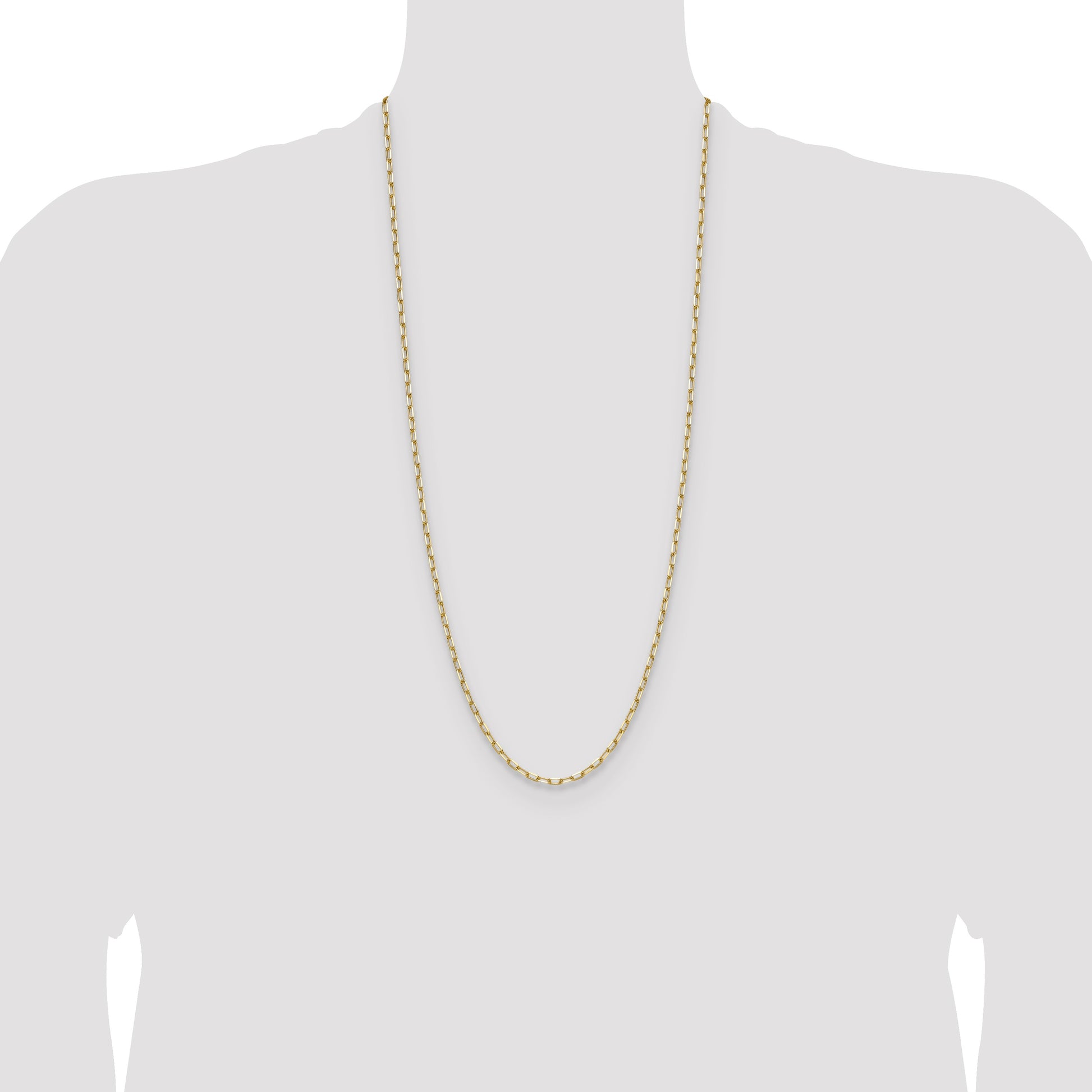14k 3.0mm Solid Beveled Paperclip Chain
