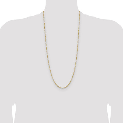 14k 3.0mm Solid Beveled Paperclip Chain