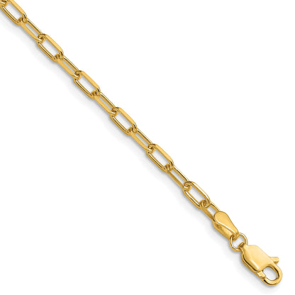 14k 3.0mm Solid Beveled Paperclip Chain