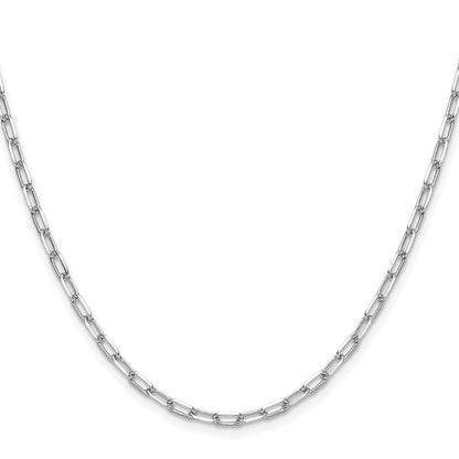 14k White Gold 3.0mm Solid Beveled Paperclip Chain