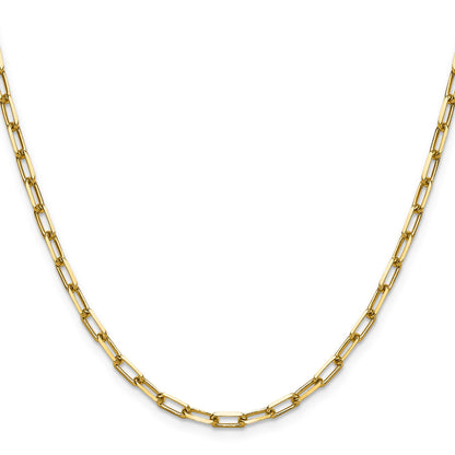 14k 3.5mm Solid Beveled Paperclip Chain