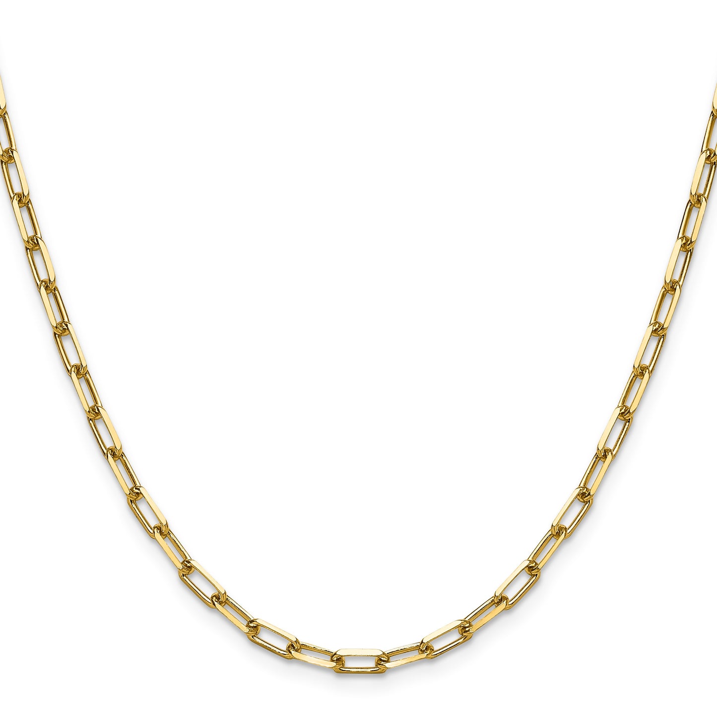 14k 3.5mm Solid Beveled Paperclip Chain