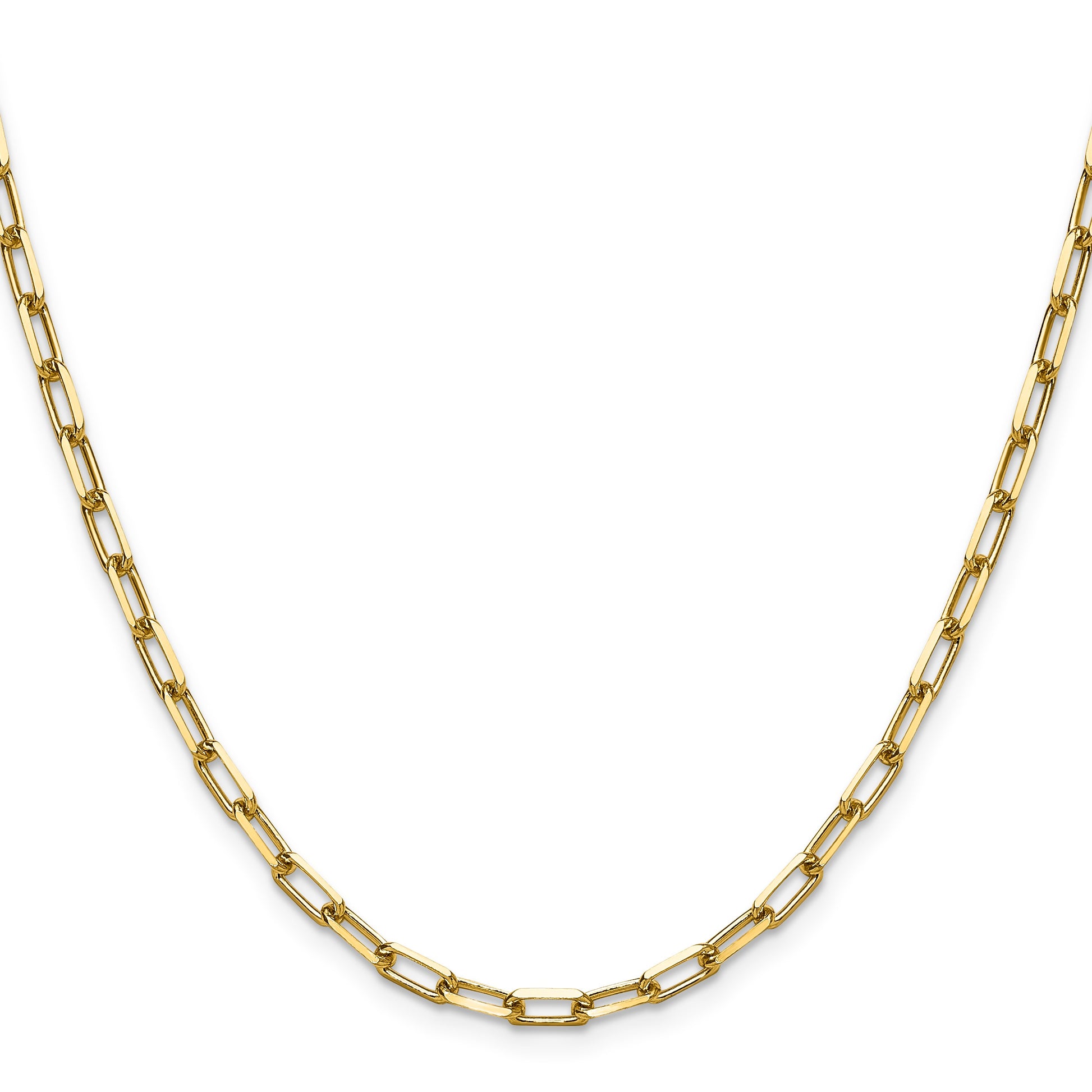 14k 3.5mm Solid Beveled Paperclip Chain