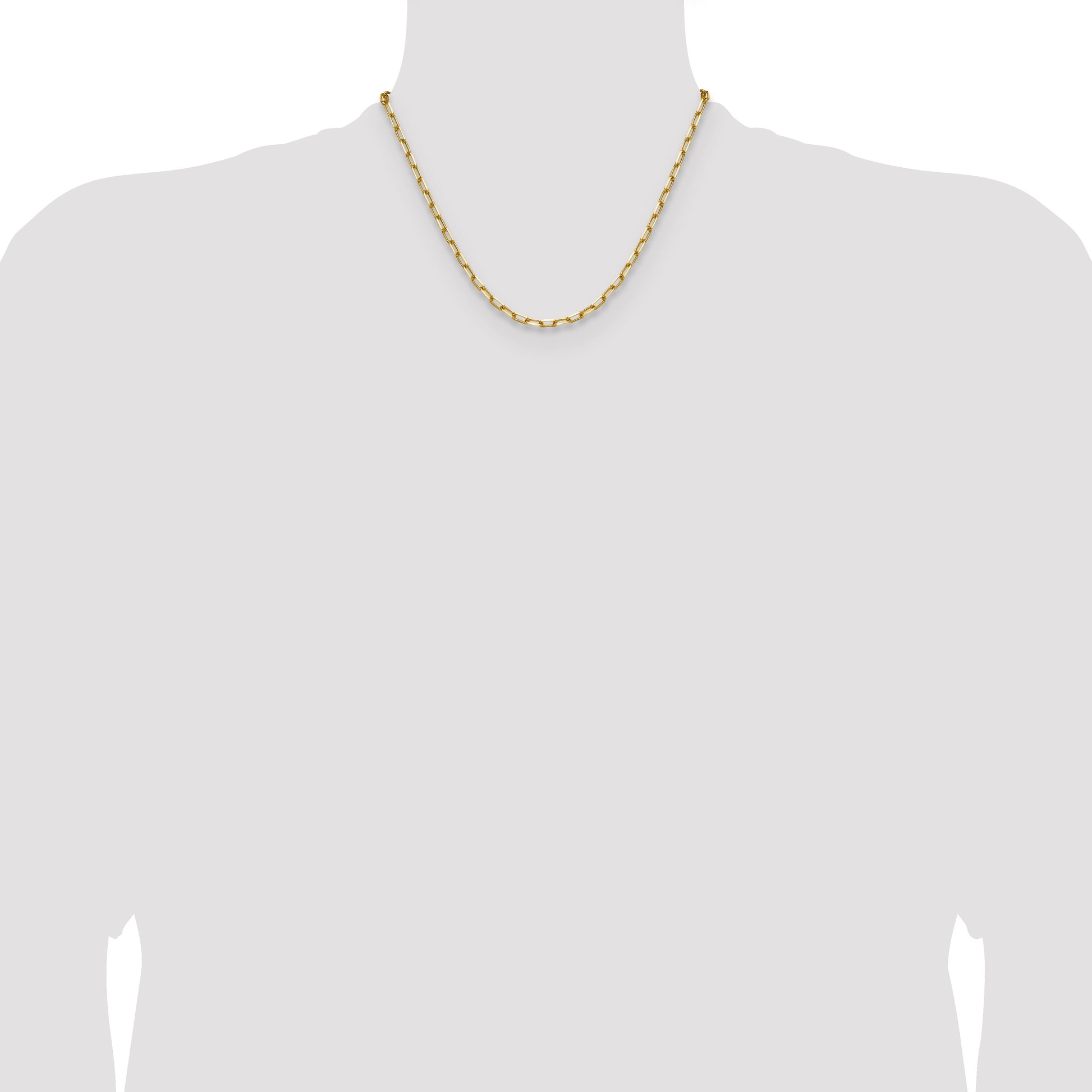 14k 3.5mm Solid Beveled Paperclip Chain