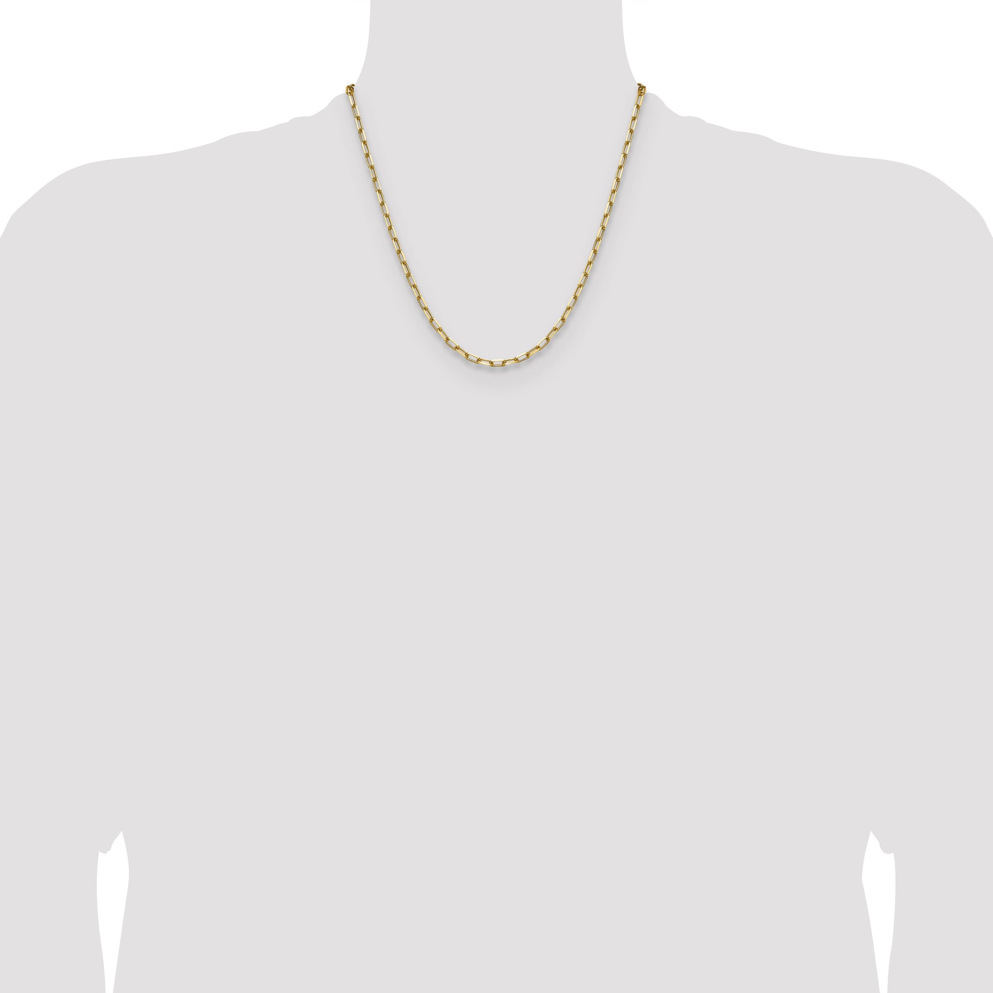 14k 3.5mm Solid Beveled Paperclip Chain